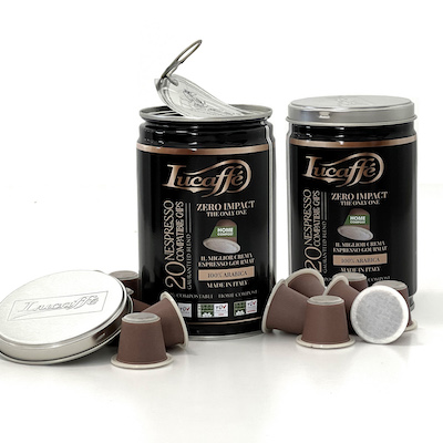Lucapsule tins of 22 compostable (nespresso® compatible) coffee pods