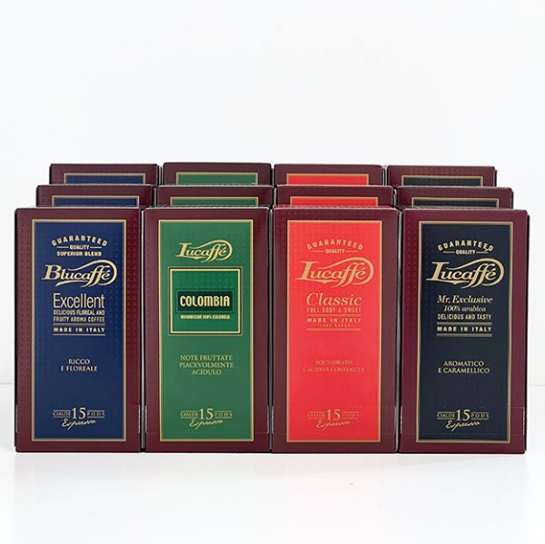 Lucaffe ESE coffee pod pack of 15 box x 12 Classic Colombia Blucaffe Mr Exclusive